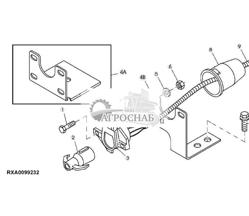 ГНЕЗДО 7-КОНТАКТНОЙ РОЗЕТКИ ЭЛЕКТРОПИТАНИЯ 